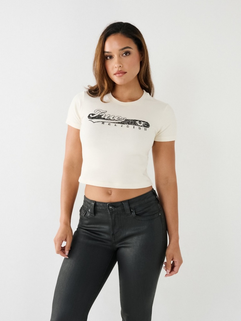 T Shirts True Religion True Religion Logo Baby Femme Noir Jaune | ZEZ-40950695