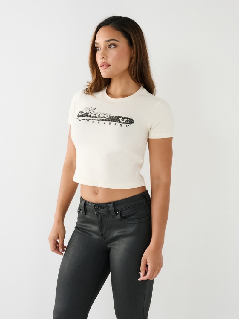 T Shirts True Religion True Religion Logo Baby Femme Noir Jaune | ZEZ-40950695