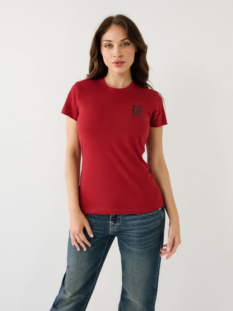 T Shirts True Religion True Logo Femme Bleu Marine | XDD-01891971