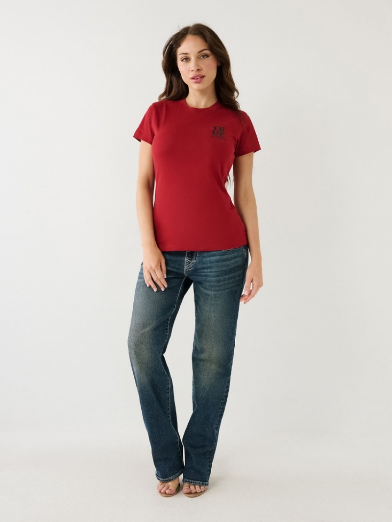 T Shirts True Religion True Logo Femme Bleu Marine | XDD-01891971