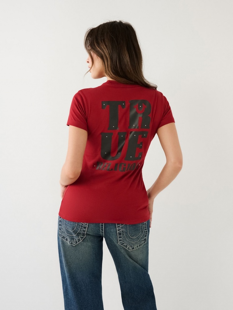 T Shirts True Religion True Logo Femme Bleu Marine | XDD-01891971