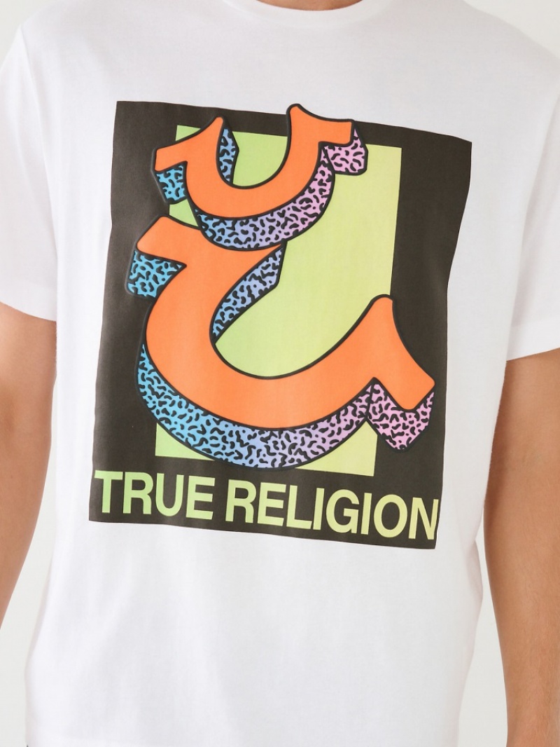 T Shirts True Religion Channel True Graphique Relaxed Homme Blanche Noir | LFS-48908902