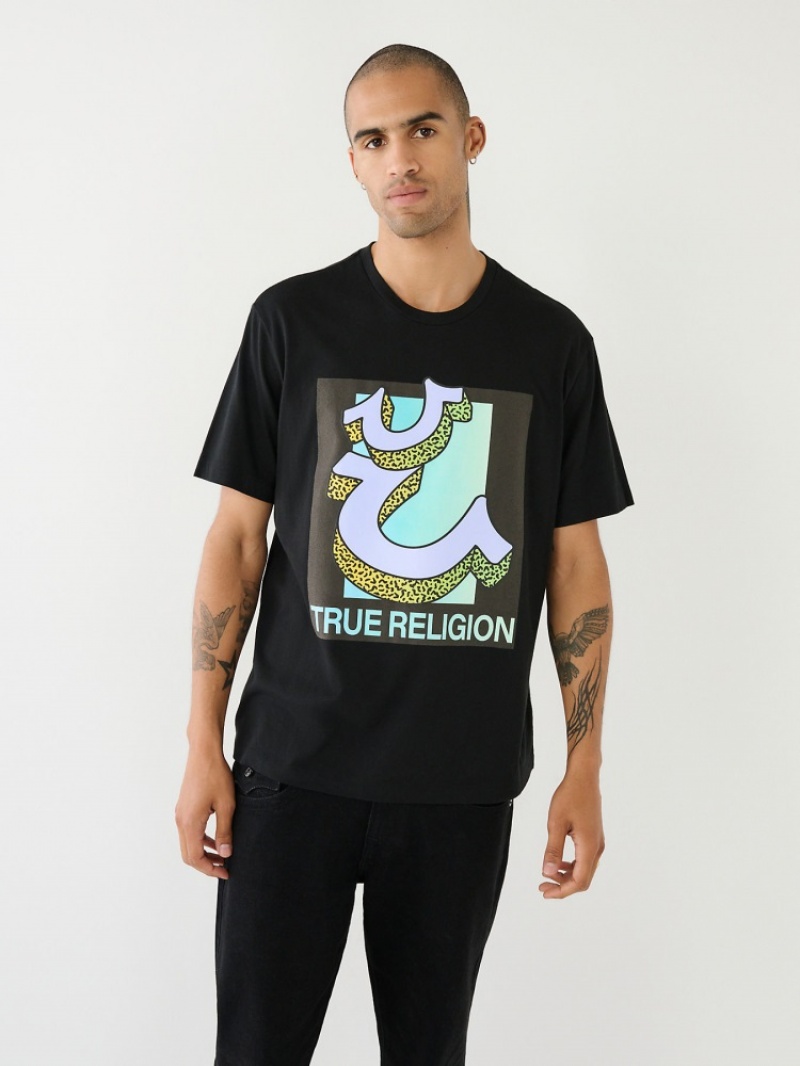 T Shirts True Religion Channel True Graphique Relaxed Homme Orange Rose | AIO-87542069