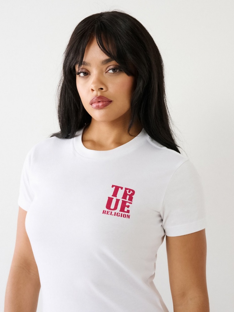 T Shirts True Religion True Logo Femme Bleu Marine | LNW-54719100