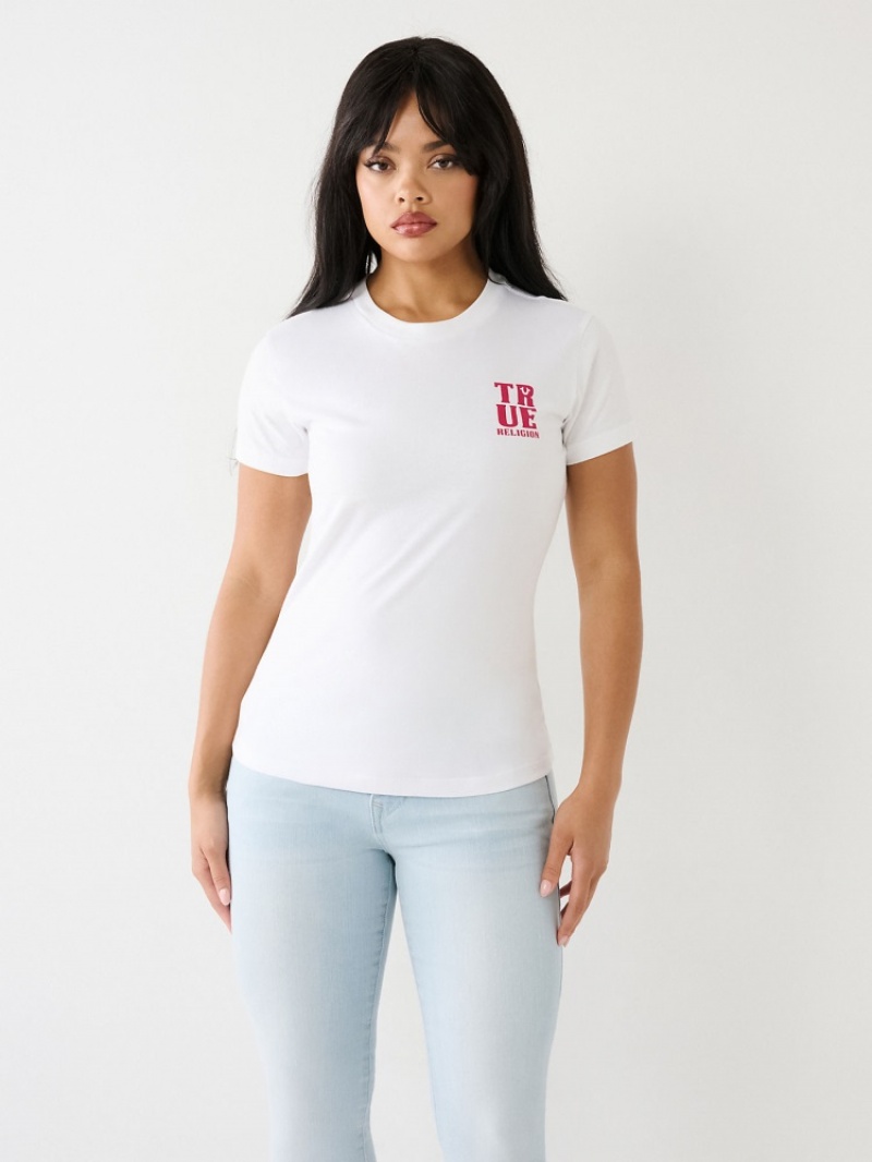 T Shirts True Religion True Logo Femme Bleu Marine | LNW-54719100