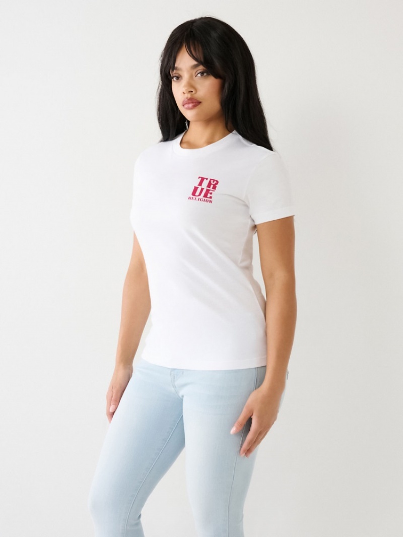 T Shirts True Religion True Logo Femme Bleu Marine | LNW-54719100