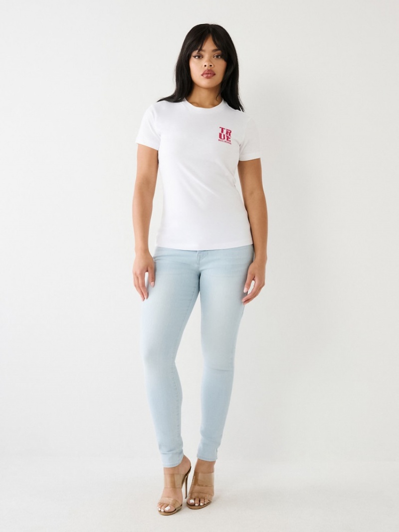 T Shirts True Religion True Logo Femme Bleu Marine | LNW-54719100