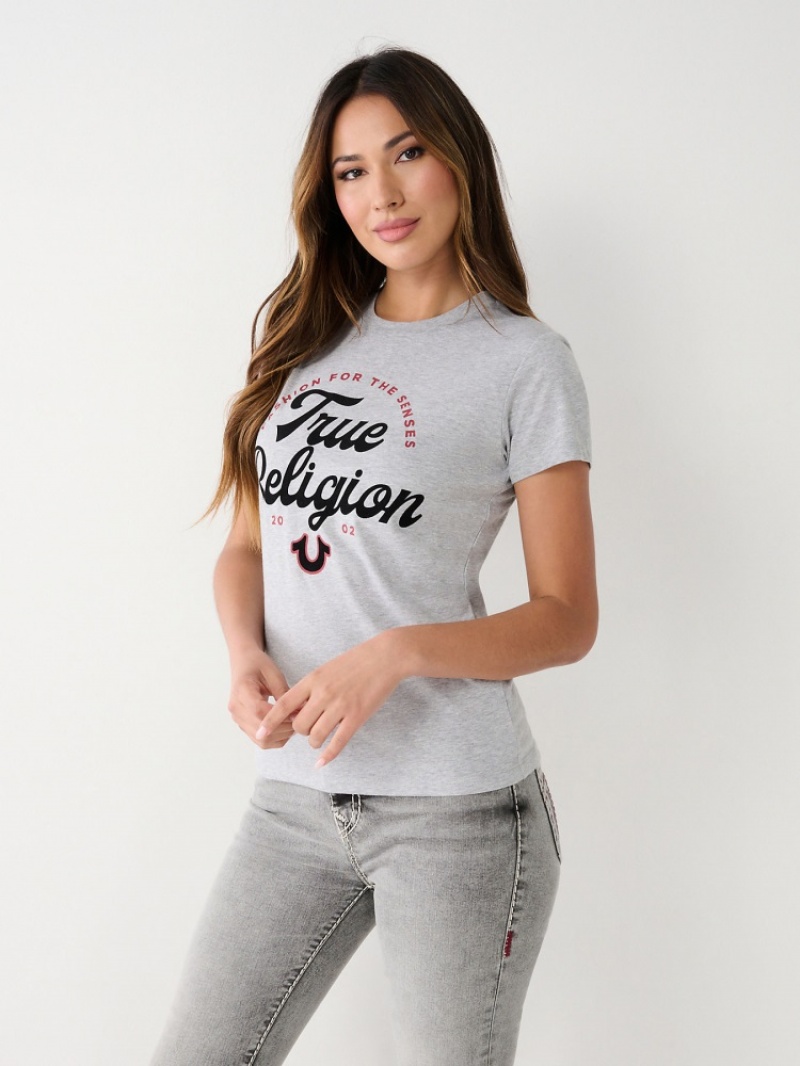 T Shirts True Religion True Logo Femme Noir | MCX-91205980