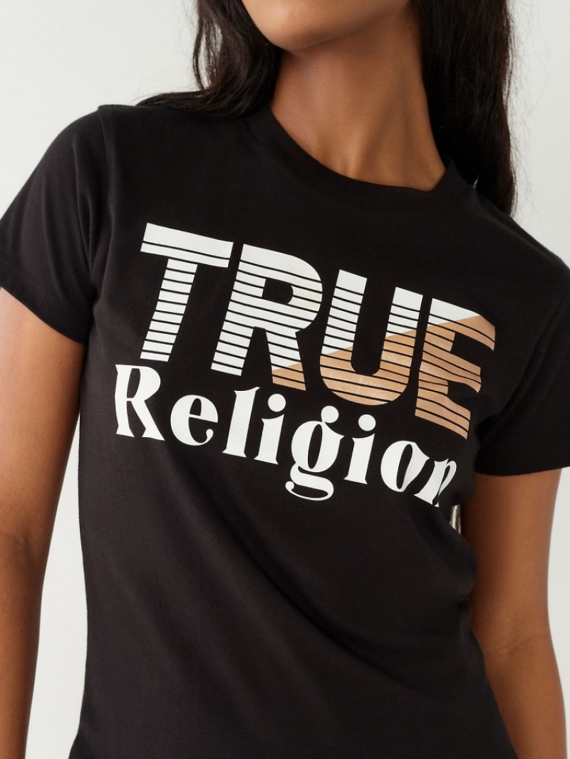 T Shirts True Religion True Logo Femme Bleu Marine | AWY-03880482