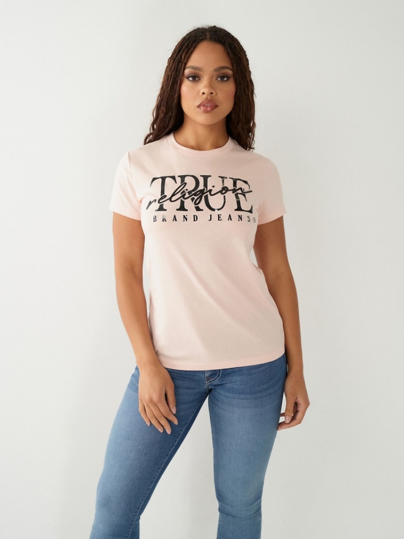 T Shirts True Religion True Logo Femme Bleu | WDC-30562926