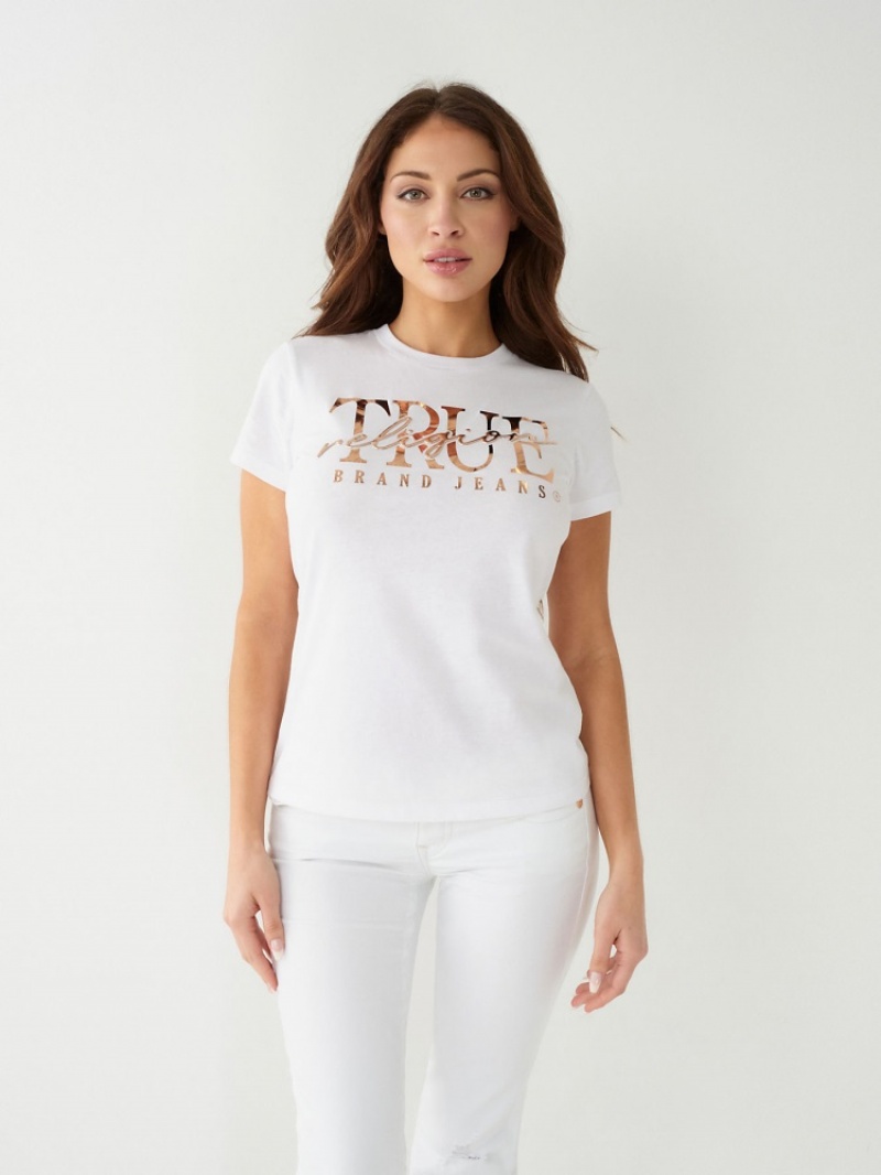 T Shirts True Religion True Logo Femme Noir | MSC-45188647