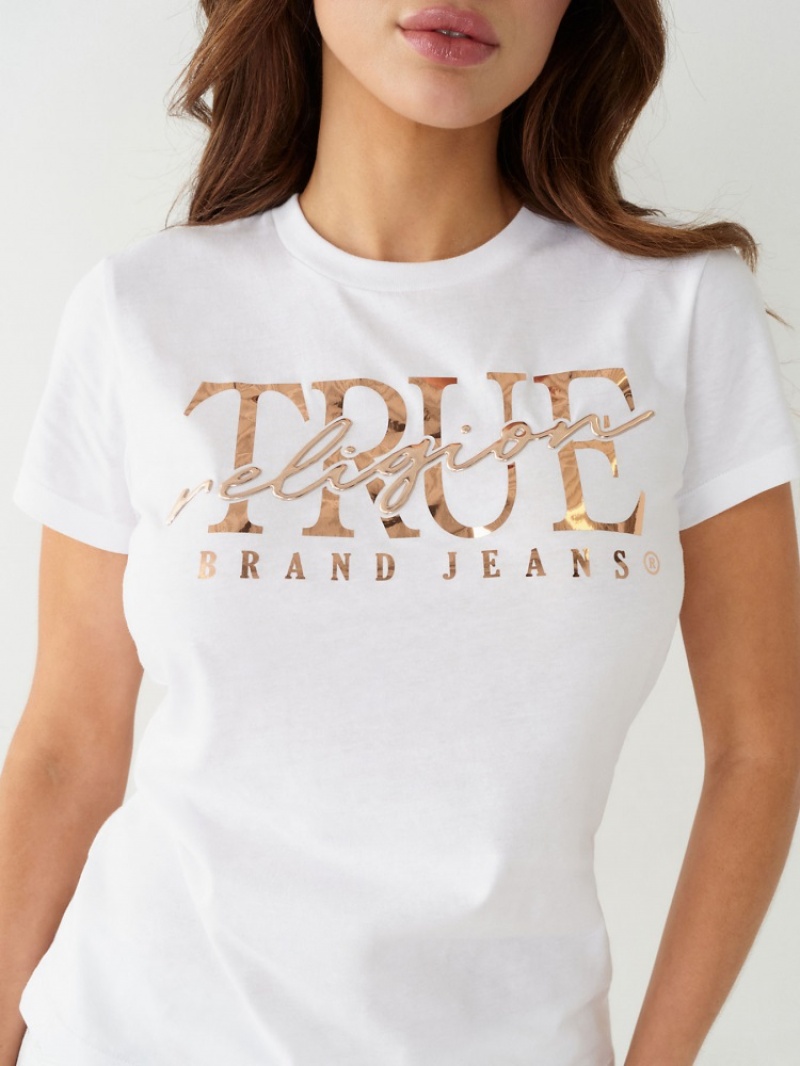 T Shirts True Religion True Logo Femme Noir | MSC-45188647