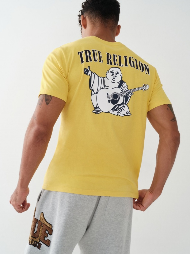 T Shirts True Religion Buddha Logo Homme Bleu | XUP-34946139