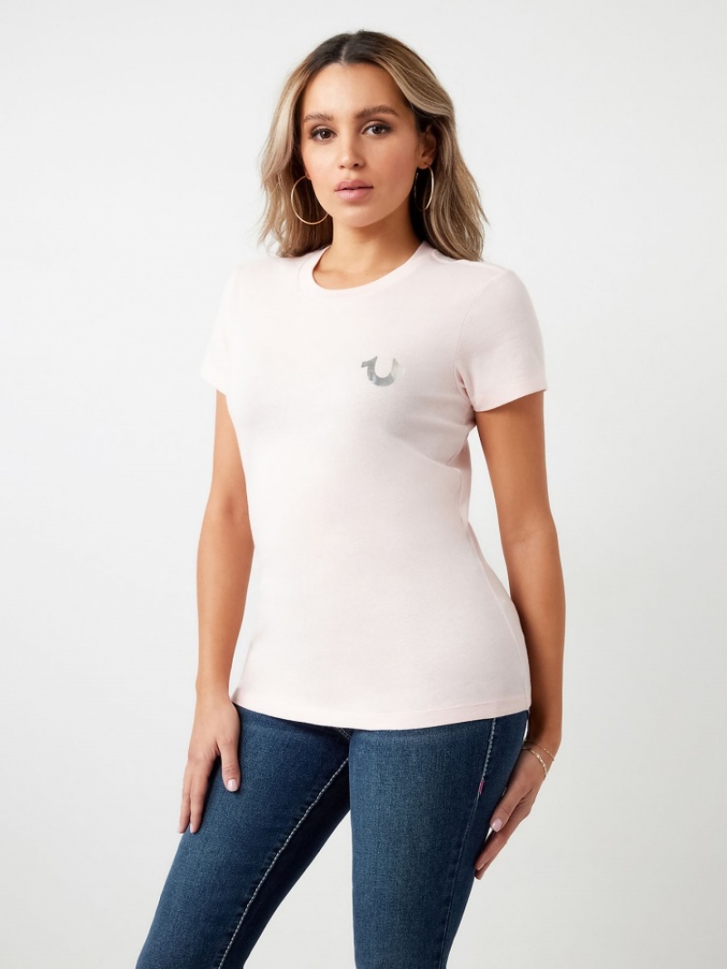 T Shirts True Religion Stud Location Graphique Femme Beige | KBH-55836481