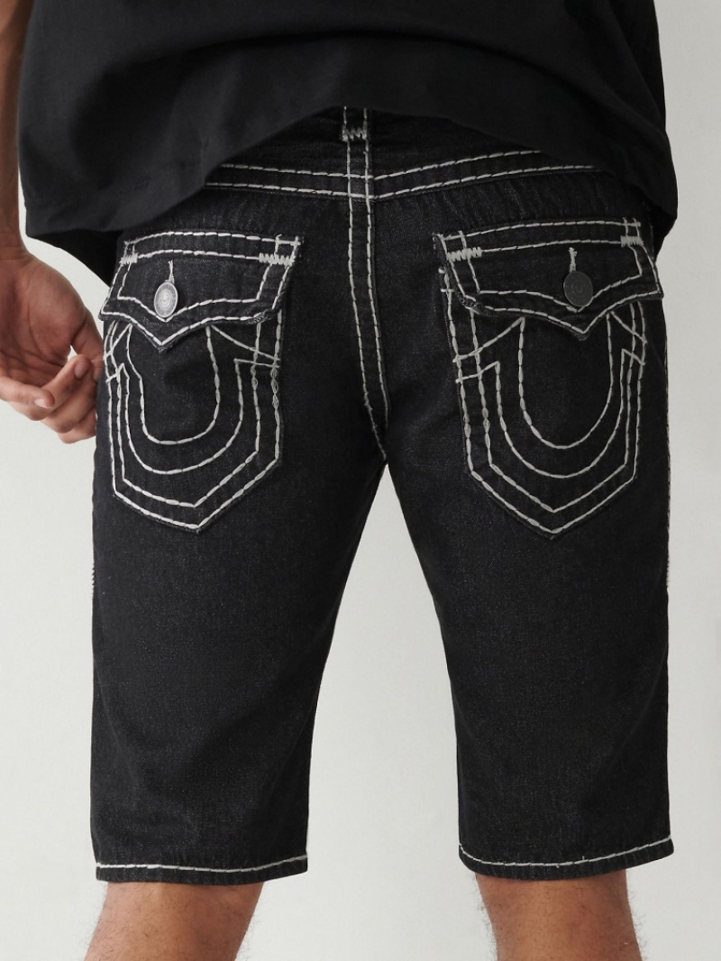 Big T & Super T Stitch True Religion Rocco Super T Stitch Mince Corta Homme Blanche Noir | JYU-81528441