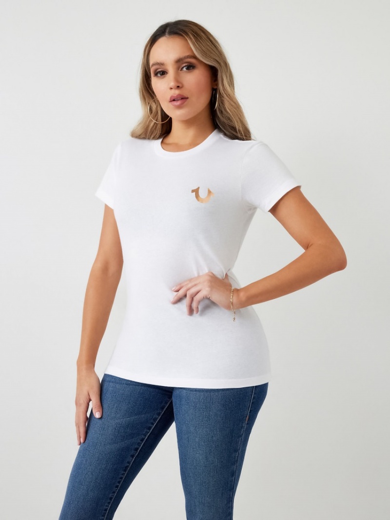 T Shirts True Religion Stud Location Graphique Femme Jaune | CEJ-09705764