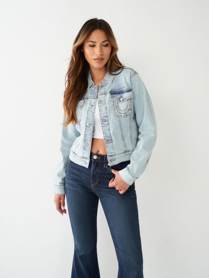 Vestes En Jean True Religion Buddha Femme Bleu | WZK-47455221