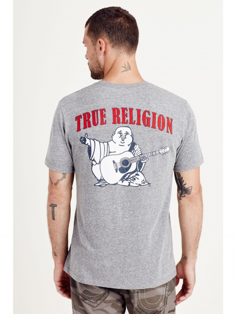 T Shirts True Religion Buddha Logo Homme Jaune | KNG-53125985