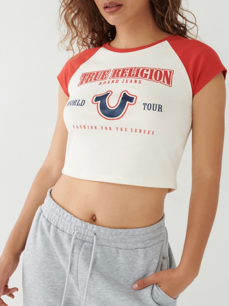 T Shirts True Religion Raglan Baby Femme Bleu Marine | BUW-89657352