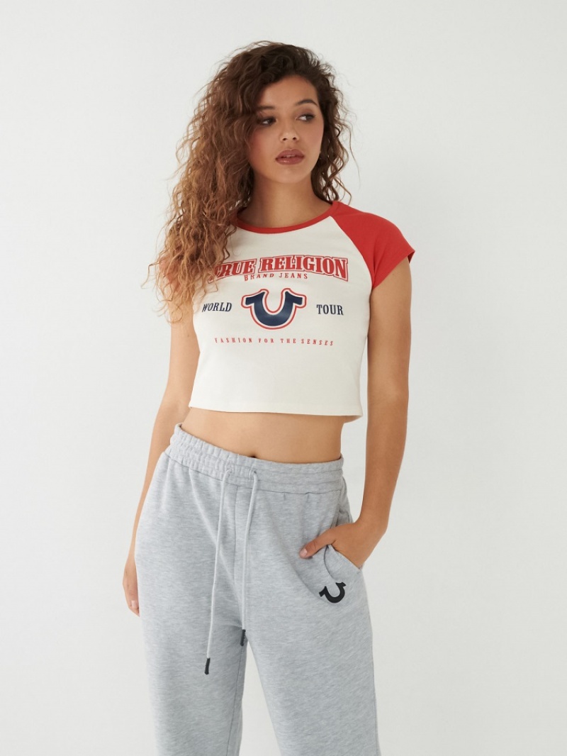 T Shirts True Religion Raglan Baby Femme Bleu Marine | BUW-89657352