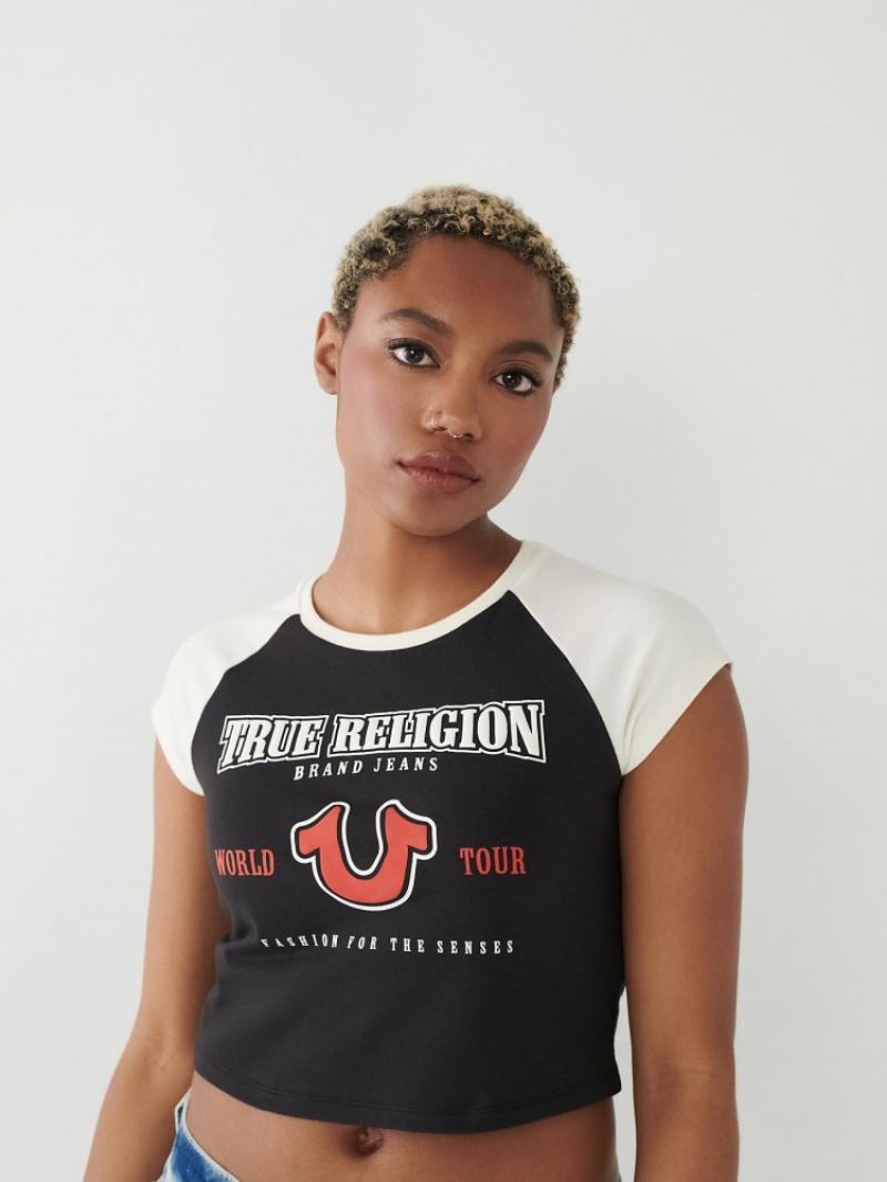 T Shirts True Religion Raglan Baby Femme Bleu | UGC-99950307