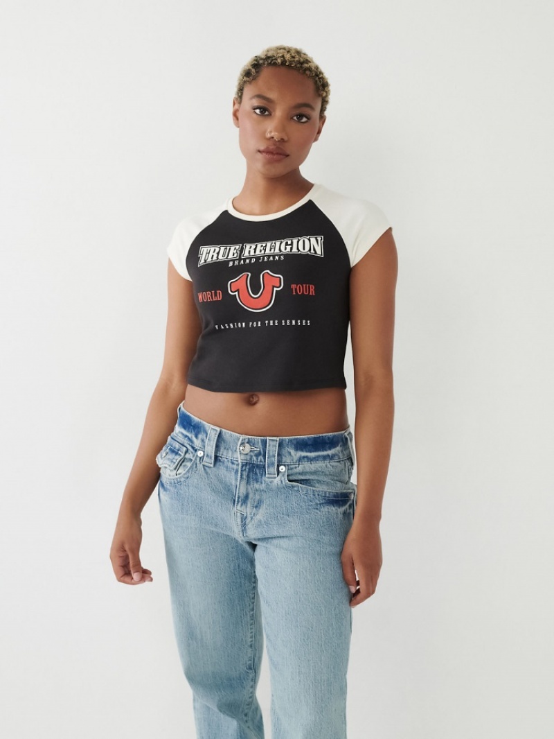 T Shirts True Religion Raglan Baby Femme Bleu | UGC-99950307