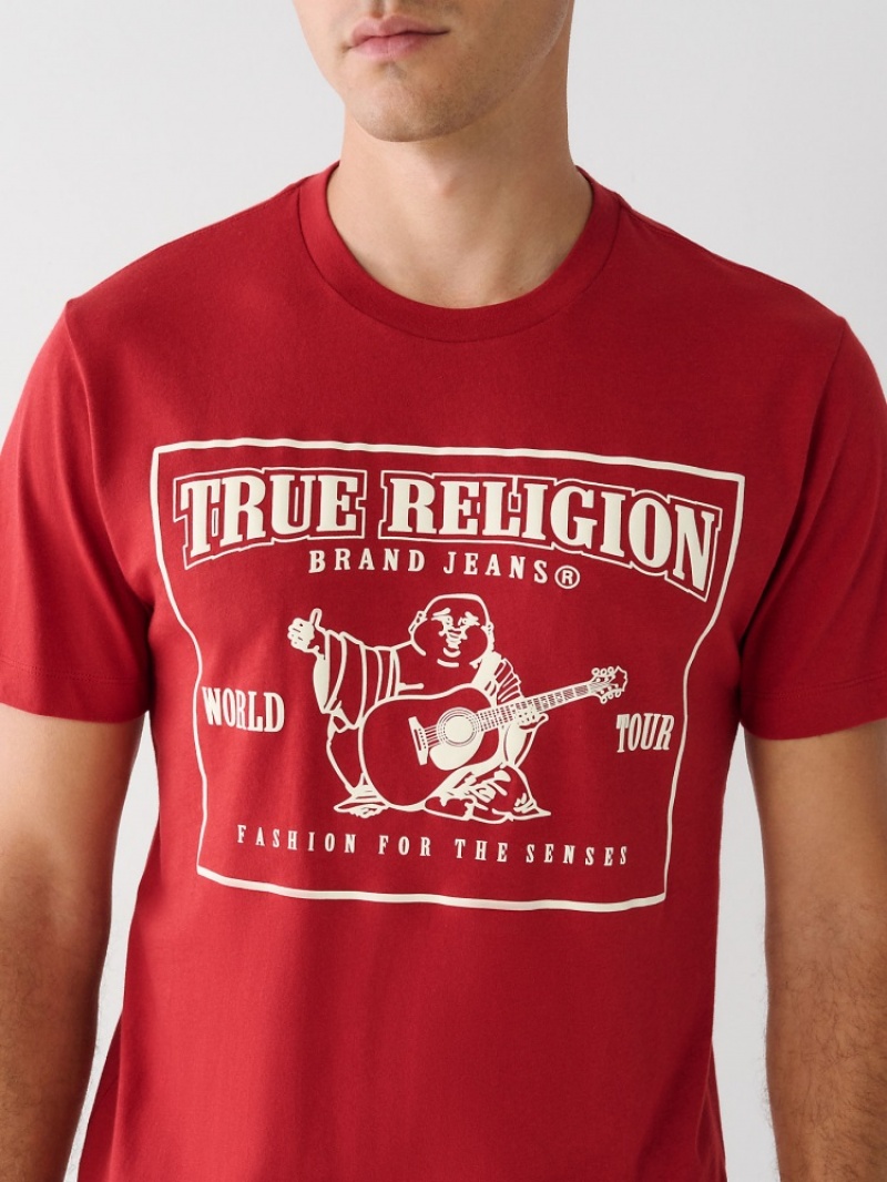 T Shirts True Religion Buddha Logo Homme Orange Rose | USD-35320809