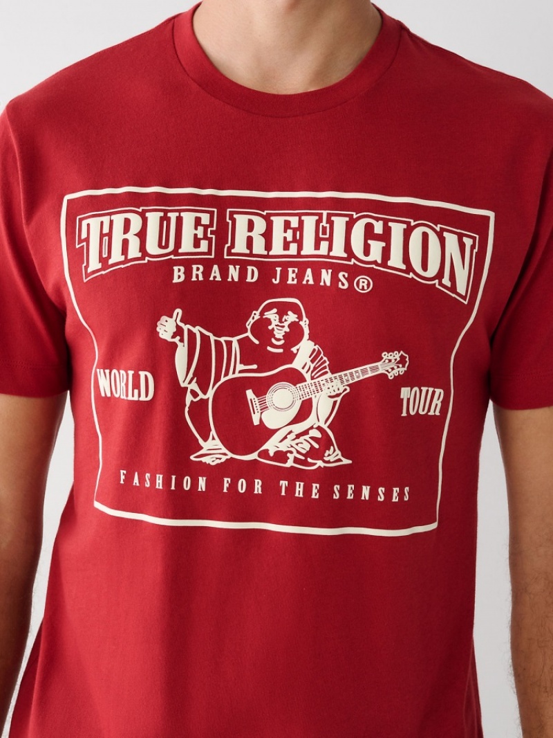 T Shirts True Religion Buddha Logo Homme Orange Rose | USD-35320809