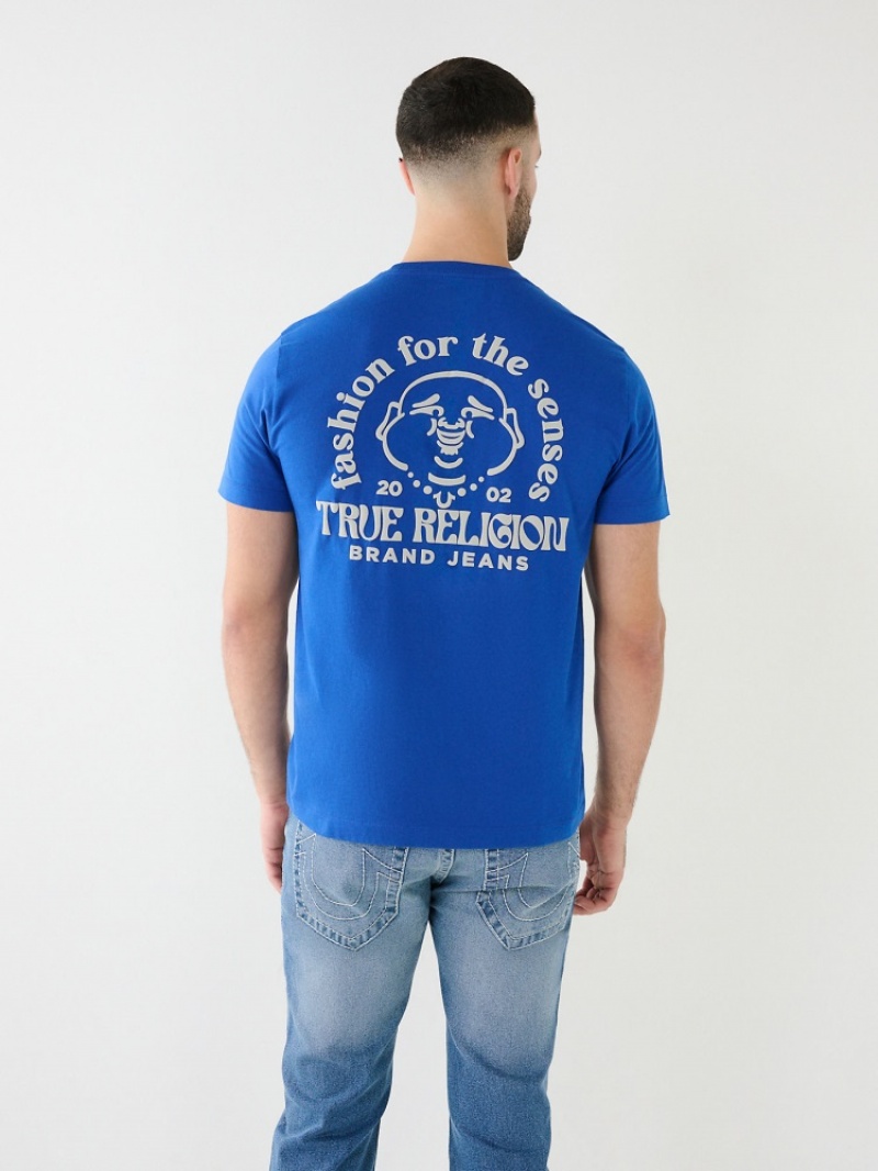 T Shirts True Religion Buddha Logo Homme Bleu Marine | BSD-02254727