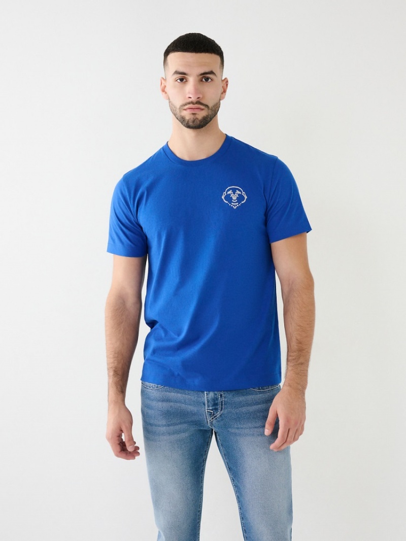 T Shirts True Religion Buddha Logo Homme Bleu Marine | BSD-02254727