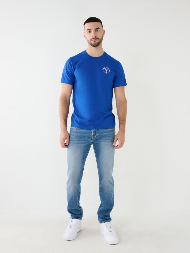 T Shirts True Religion Buddha Logo Homme Bleu Marine | BSD-02254727