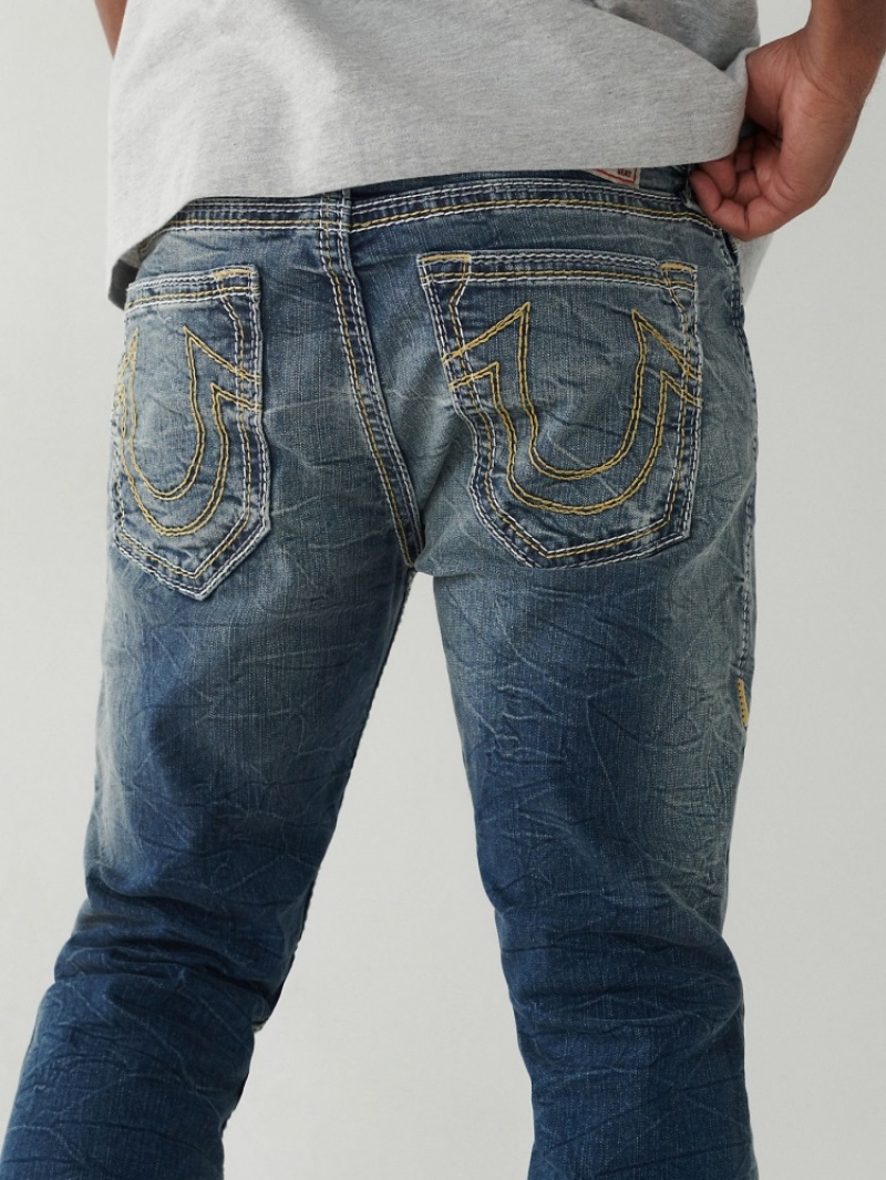 Big T & Super T Stitch True Religion Rocco Super Q Mince Jean Homme Bleu Orange | JFY-26662496