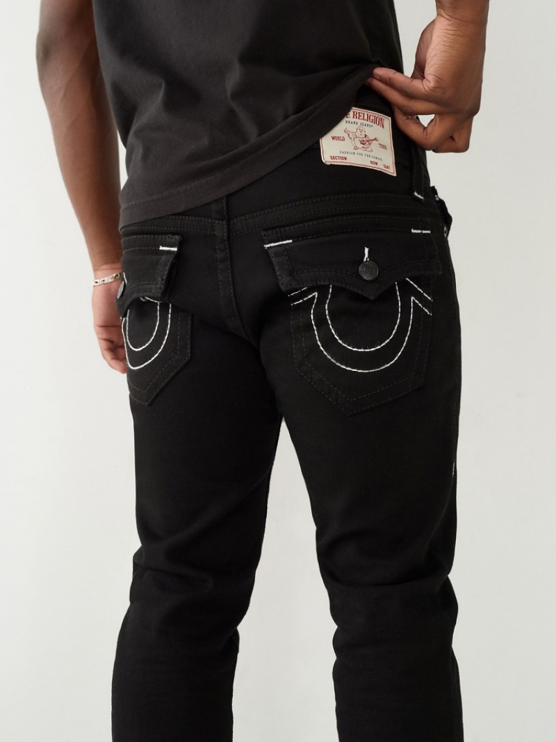 Big T & Super T Stitch True Religion Rocco Big T Mince Jean Homme Noir | JOJ-31097734