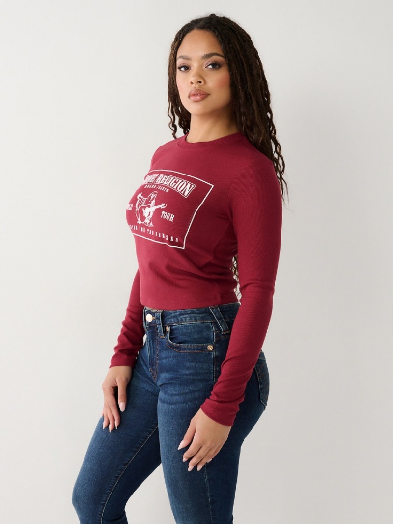 Chemise à Manches Longues True Religion Logo Baby Femme Bleu Marine | MLJ-91514278