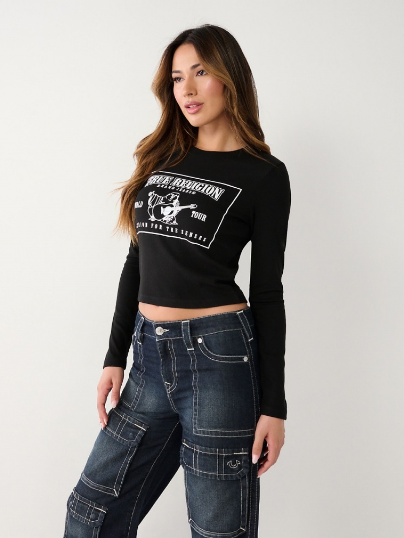 Chemise à Manches Longues True Religion Logo Baby Femme Bleu | DTR-48602649