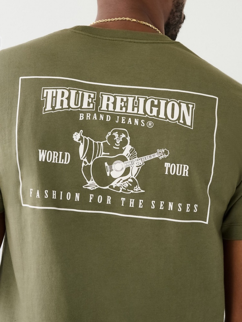 T Shirts True Religion Buddha Logo Homme Beige | NTQ-80028889