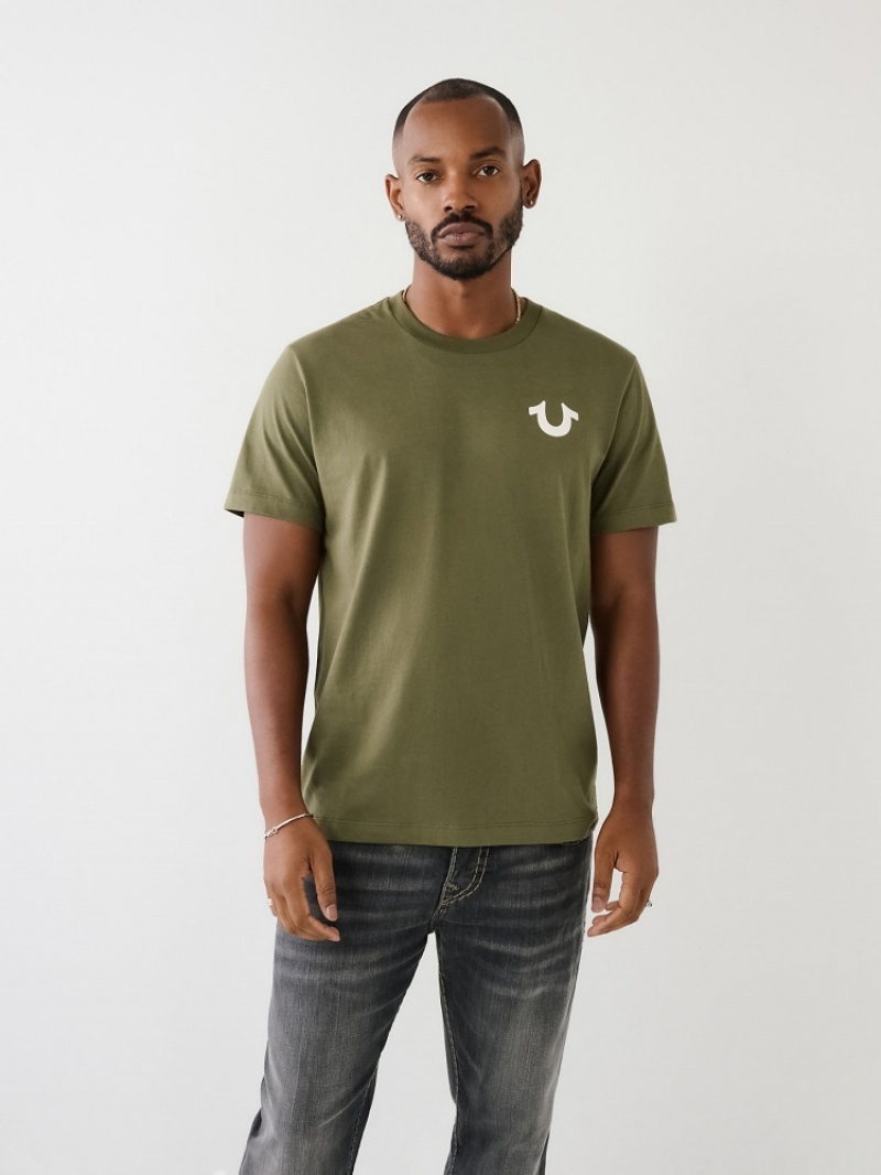 T Shirts True Religion Buddha Logo Homme Beige | NTQ-80028889