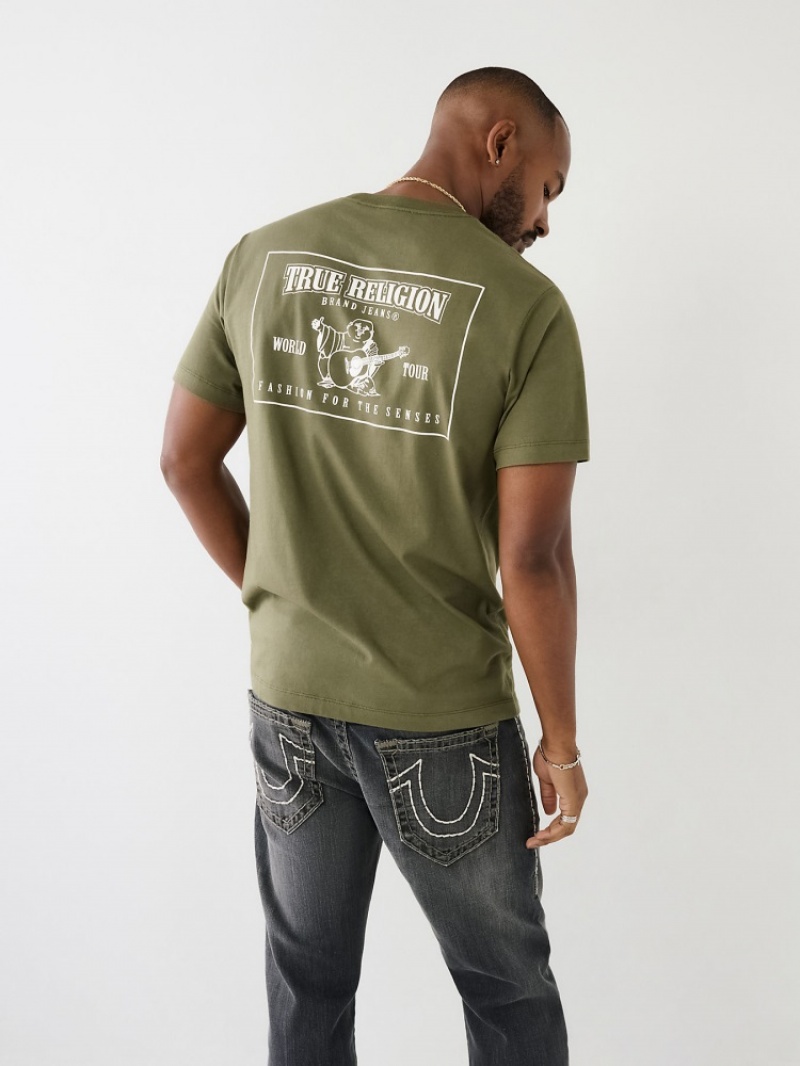 T Shirts True Religion Buddha Logo Homme Beige | NTQ-80028889