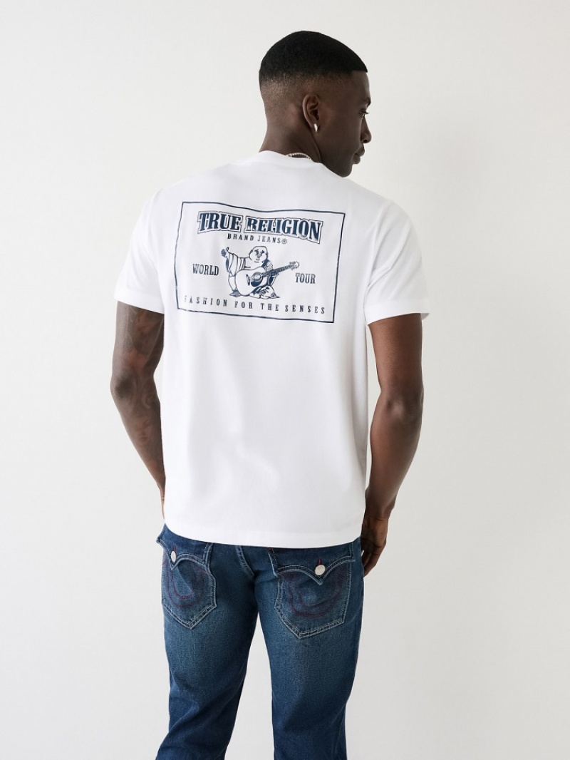 T Shirts True Religion Buddha Logo Homme Bleu | ACE-80546067