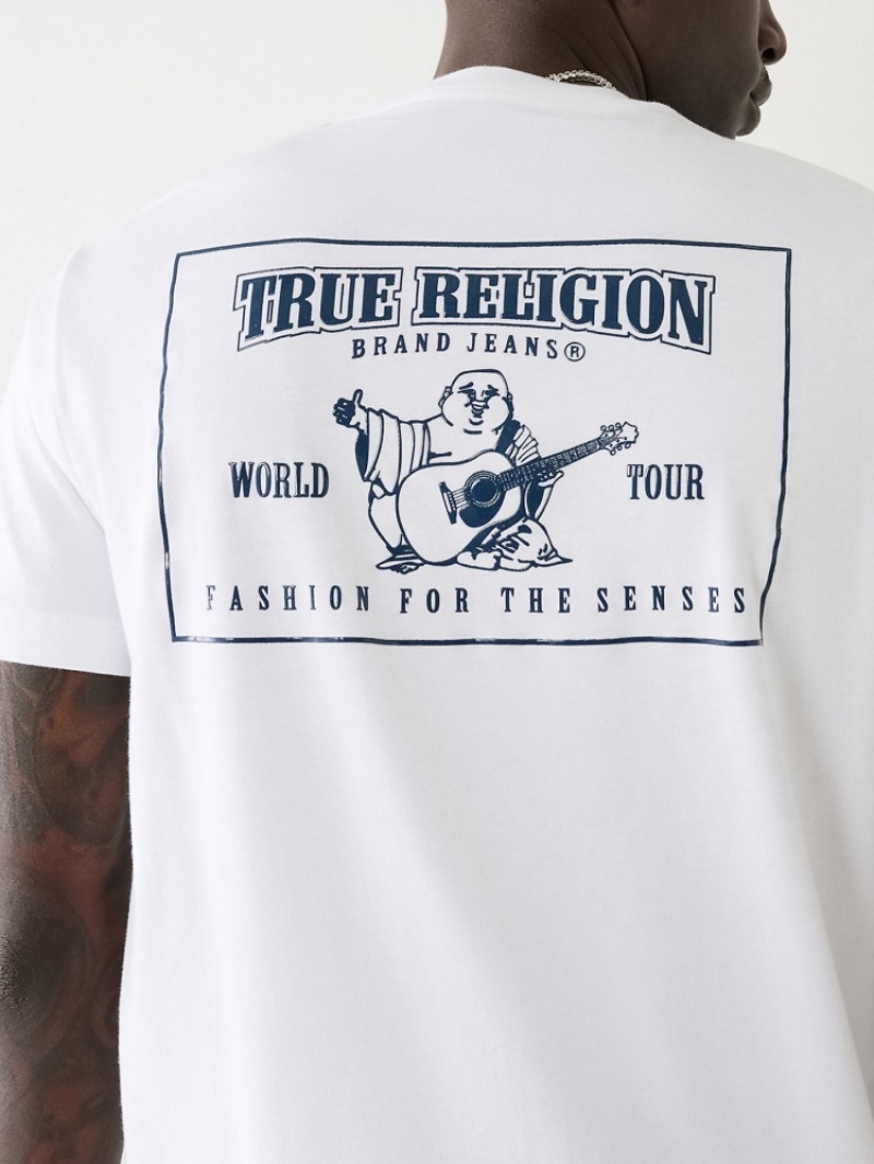 T Shirts True Religion Buddha Logo Homme Bleu | ACE-80546067