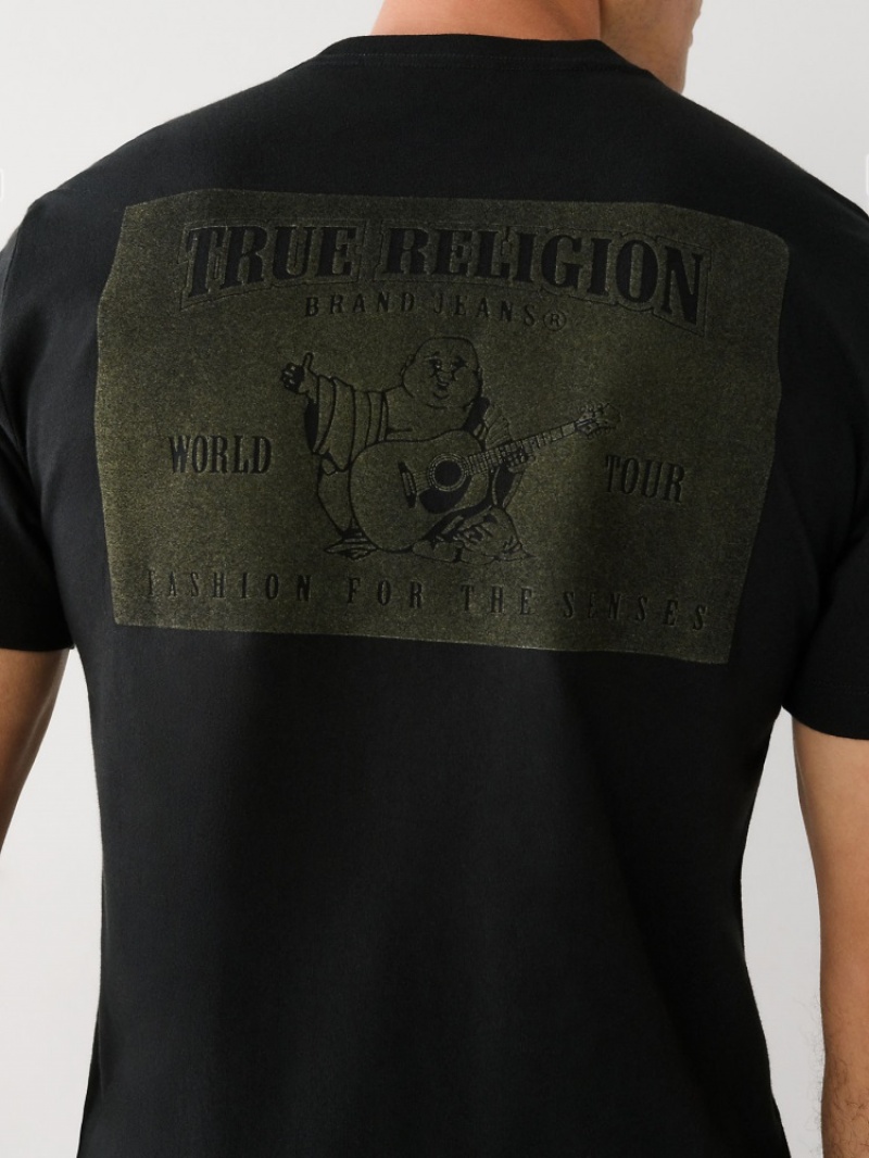 T Shirts True Religion Buddha Logo Homme Bleu | MRT-45464215