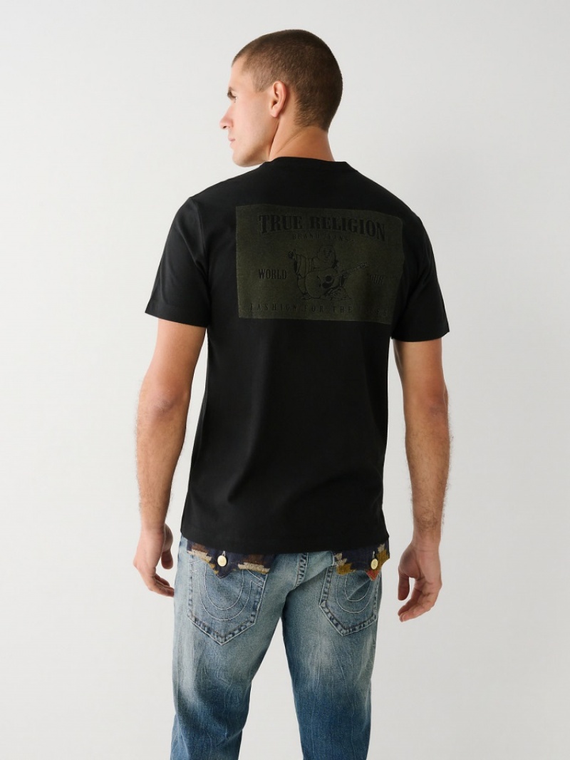 T Shirts True Religion Buddha Logo Homme Bleu | MRT-45464215