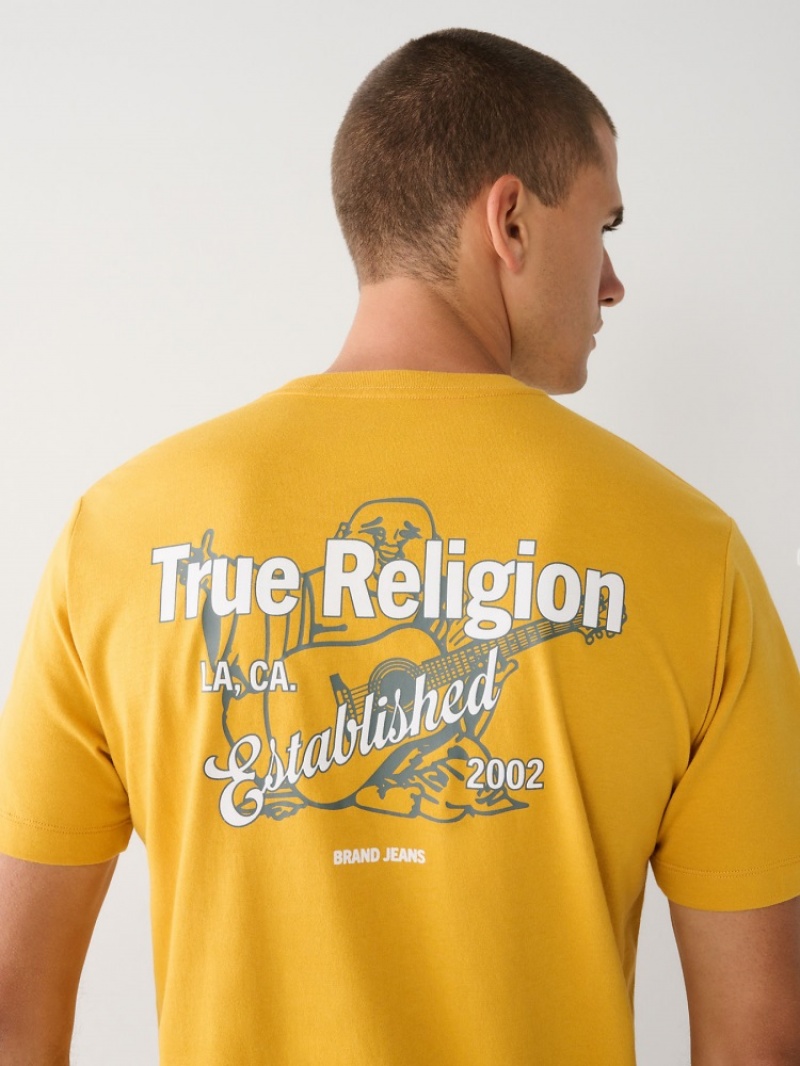 T Shirts True Religion Buddha Logo Homme Bleu | AHV-11284918