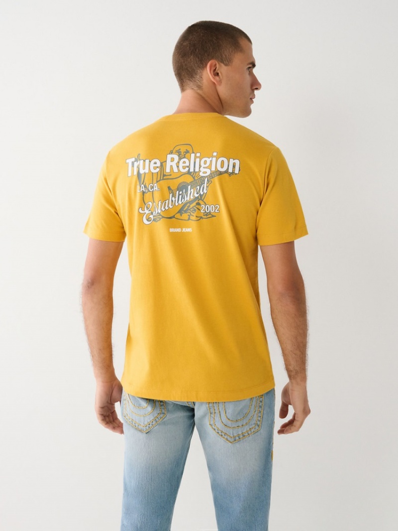 T Shirts True Religion Buddha Logo Homme Bleu | AHV-11284918