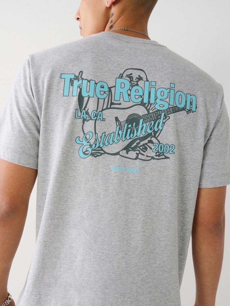 T Shirts True Religion Buddha Logo Homme Blanche Bleu Marine | TZO-65978505