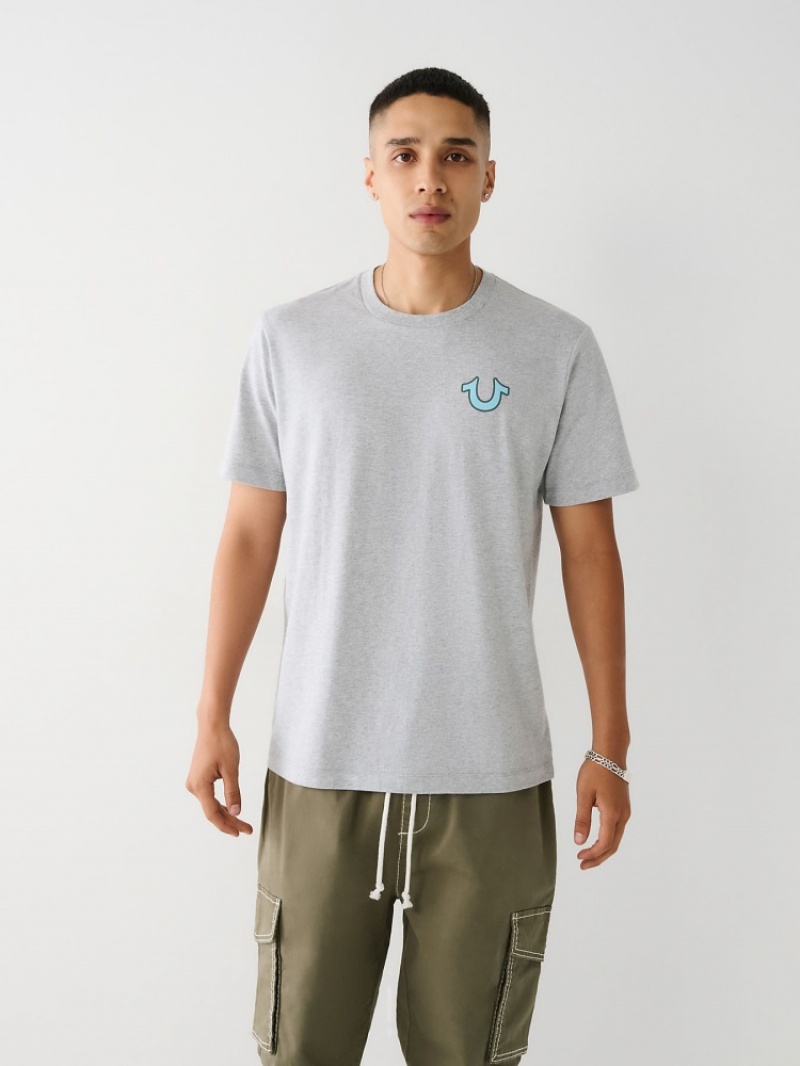 T Shirts True Religion Buddha Logo Homme Blanche Bleu Marine | TZO-65978505