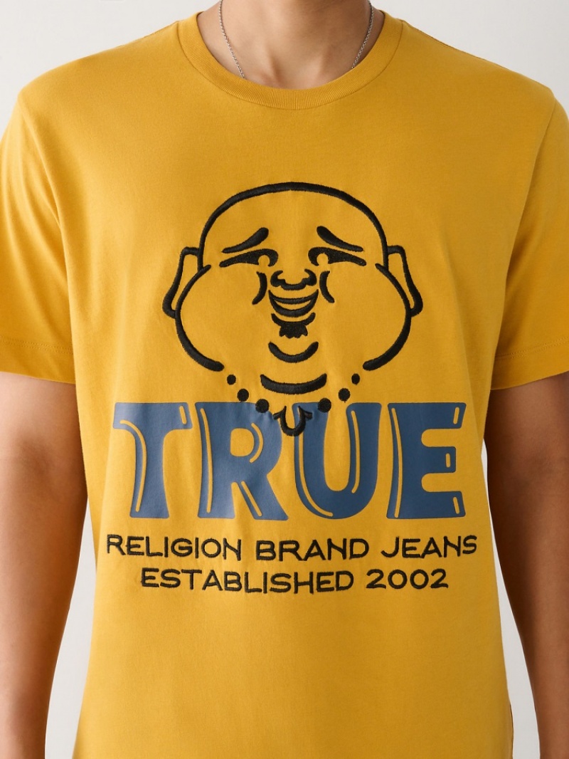 T Shirts True Religion Buddha Logo Homme Bleu Marine | HTE-44230614