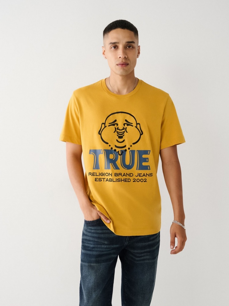 T Shirts True Religion Buddha Logo Homme Bleu Marine | HTE-44230614