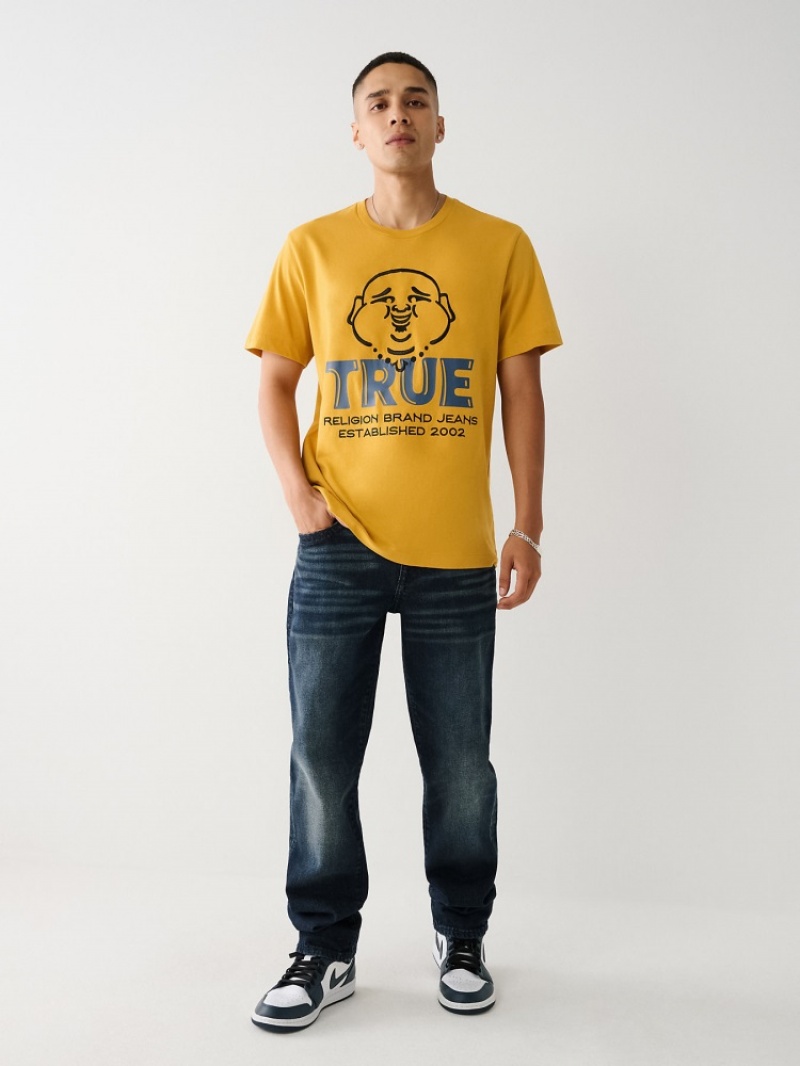 T Shirts True Religion Buddha Logo Homme Bleu Marine | HTE-44230614