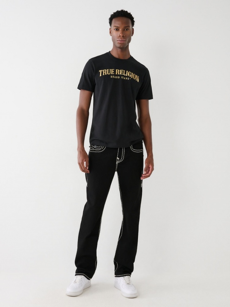 Big T & Super T Stitch True Religion Ricky Super T Stitch Droit Jean Homme Noir | UNF-91512208